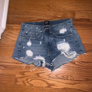 BDG high rise denim shorts